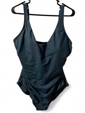 Lands' End Dark Teal One-Piece Swimsuit